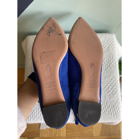 Aquazzura Blue Suede Belgravia Flats Sz 37. - Picture 5 of 7